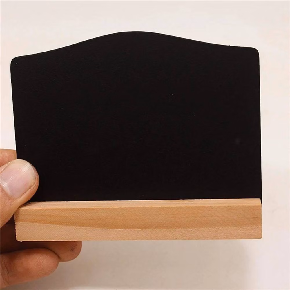 Hinsinc 10 Pack Double Sided Mini Rectangular Tabletop Chalkboard Signs in Black – 4