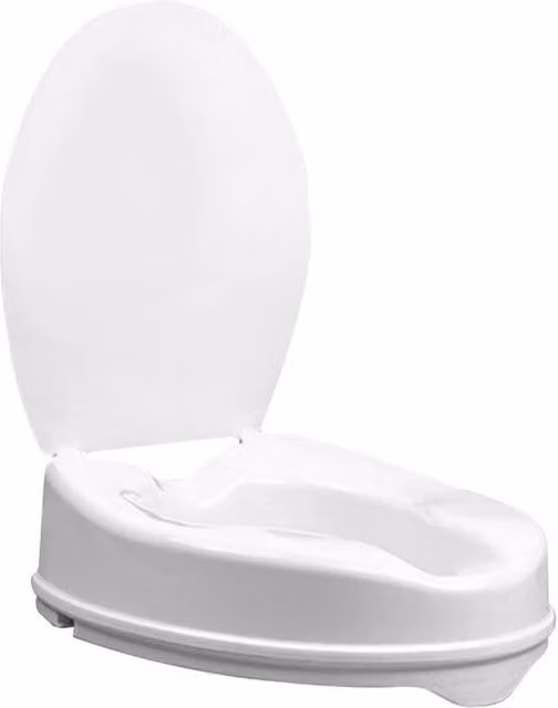 Kelvenix Pepe Raised Toilet Seat with Lid, 4 Inch Riser, White, W: 52 cm