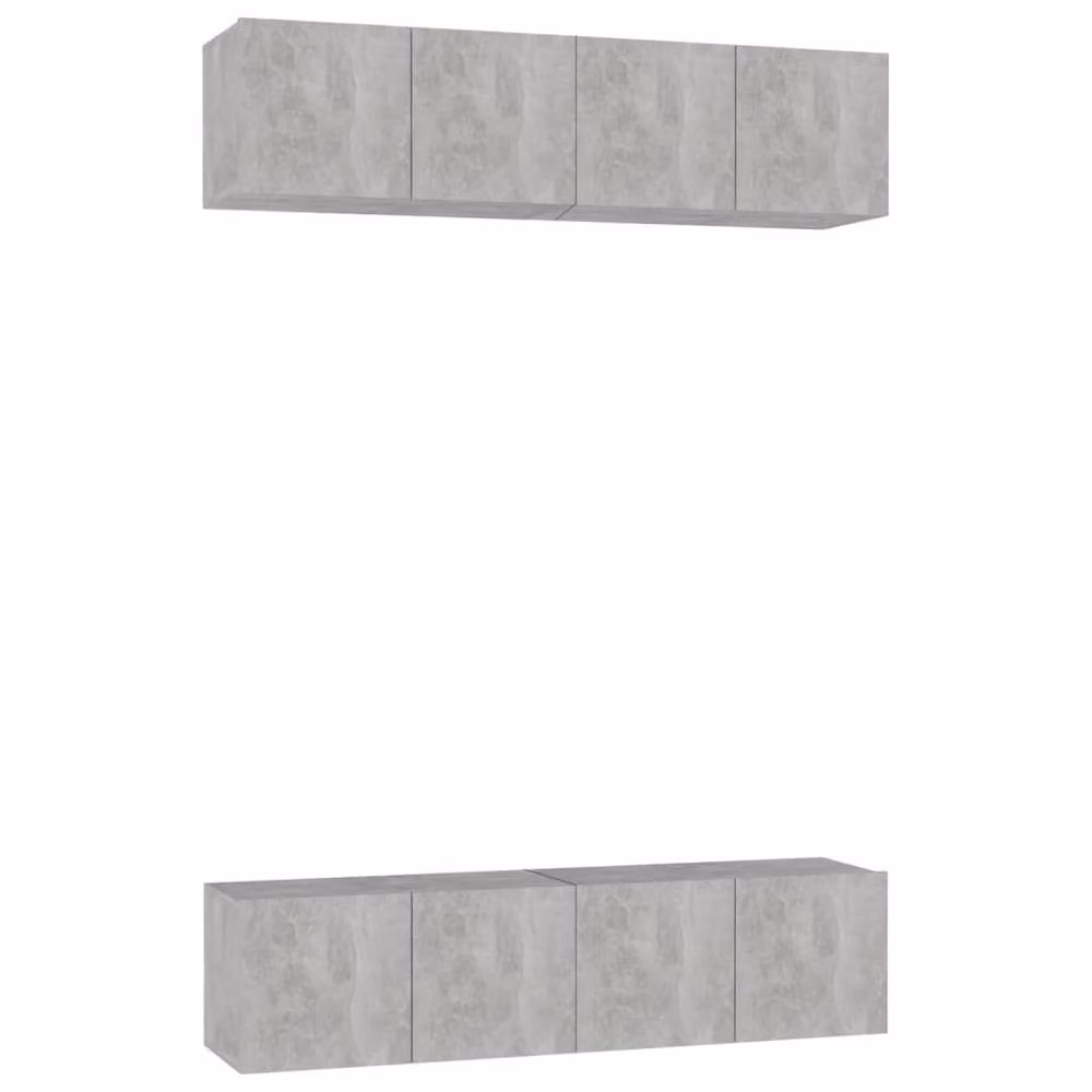 Berkfield Home Set of 4 Modern TV Cabinets in Concrete Grey Engineered Wood W/D/H: 60 x 30 x 30 cm – 3