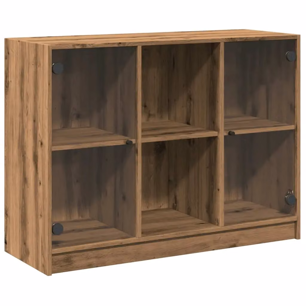 Berkfield Home Artisan Oak Sideboard in Brown, W/D/H: 102 x 37 x 75.5 cm