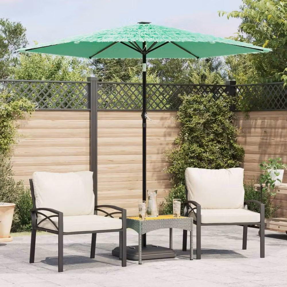 Berkfield Home Durable Green Garden Parasol with Steel Pole, W/D/H: 223 x 223 x 213 cm – 2