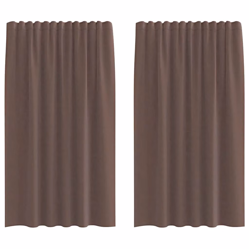 Berkfield Home Brown Voile Fabric Curtains with Rod Pockets, 2 Pack – 2