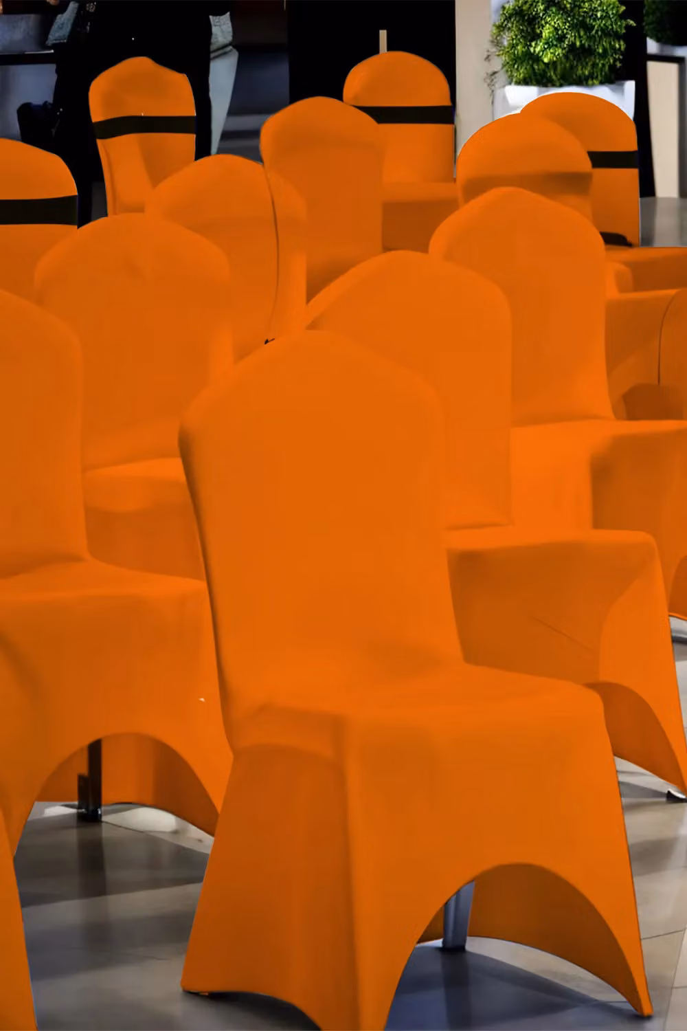 Neel Blue 10-Piece Orange Spandex Arched Front Dining Chair Slipcovers, Stretchable and Washable Fabric – 4