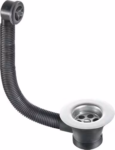 McAlpine 1.5 inch Stainless Steel Kitchen Sink Waste and Overflow with Chain in Silver – 3