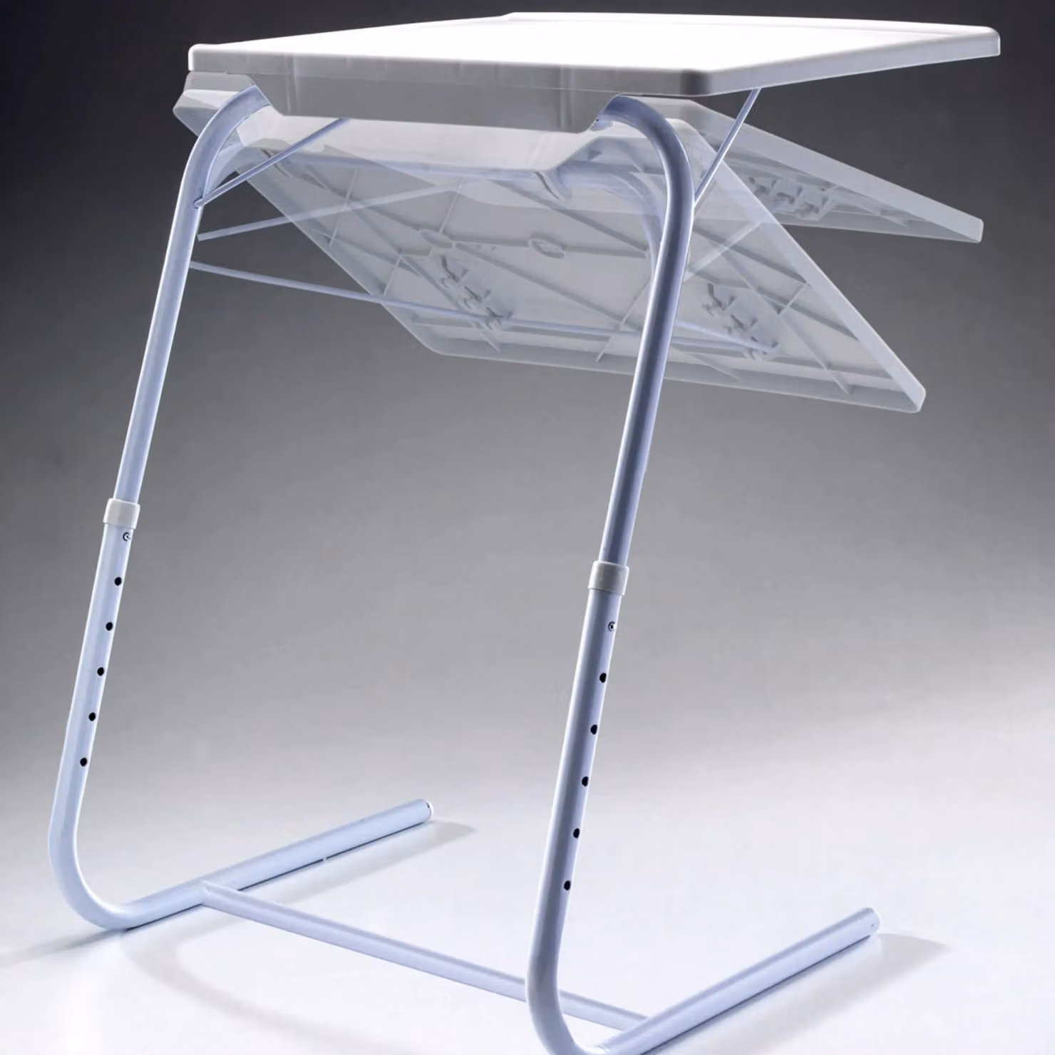 Chums Pack of 2 Adjustable Folding TV and Laptop Valet Tables in White – 2