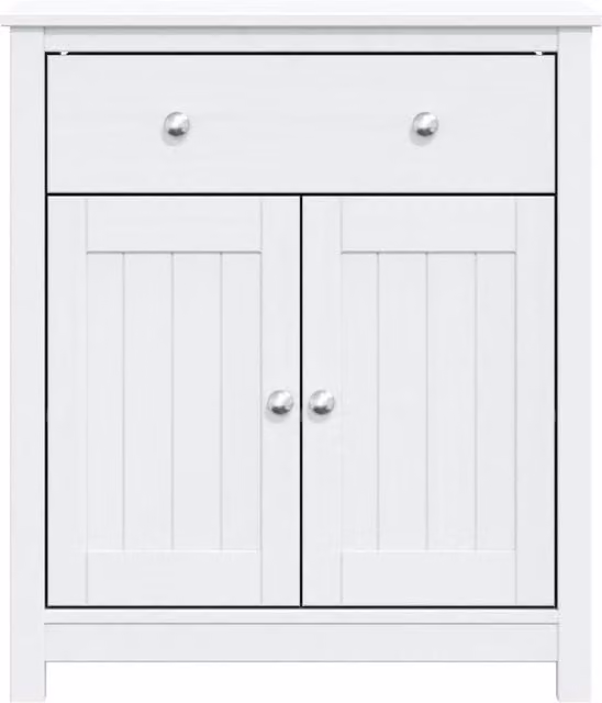 Berkfield Home Beautiful White Solid Wood Pine Bathroom Cabinet W/D/H: 69.5 x 34 x 80 cm – 1