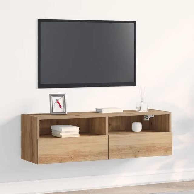Berkfield Home Artisan Oak TV Wall Cabinet in Brown, W/D/H: 100 x 30 x 30 cm – 1