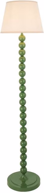 Netlighting Higgledy Modern Floor Lamp in Green with Fabric Ivy Shade, Diameter: 35 cm, E27