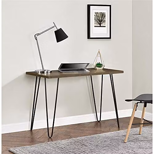 DHP Furniture Owen Writing Desk in Brown and Black, W/D/H: 101.6 x 49.5 x 68.0 cm – 3