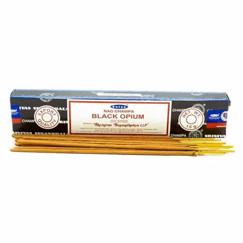 KDMD Satya Black Opium Incense Sticks, 15g, Black and Brown