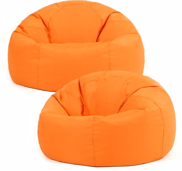 ICON Classic Indoor and Outdoor Bean Bag Set of 2 in Orange