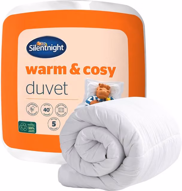 Silentnight Warm and Cosy White Winter Fibre Duvet, Double, Allergy Friendly
