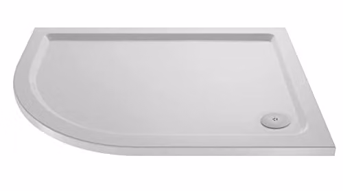 nuie NSR114 Matt White Slip Resistant Left Hand Offset Quadrant Shower Tray, W: 120 cm, D: 90 cm