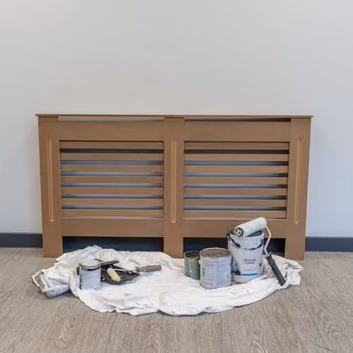 Airwave Horizontal Style Unpainted MDF Radiator Cover, Large, W: 152.0 cm, H: 81.5 cm, D: 19.0 cm – 1