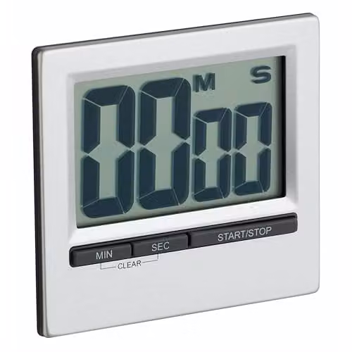 KitchenCraft Large Easy Read Chromed Timer in Silver – 1