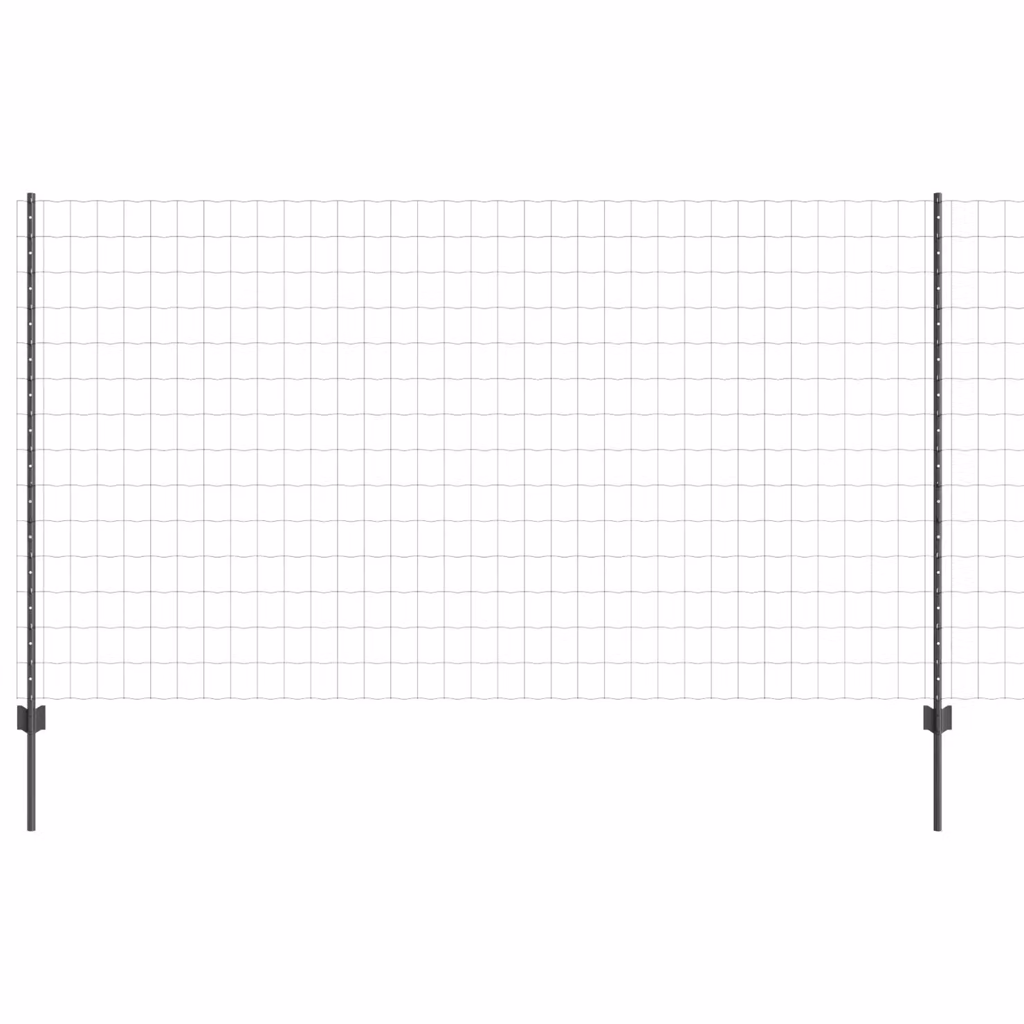 Berkfield Home Euro Fence Steel U-Profile with 10 U Posts, Grey, H: 140 cm, W: 10 m – 2