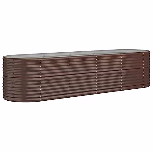 vidaXL Brown Powder-coated Steel Garden Planter, W/D/H: 296 x 80 x 68 cm – 2