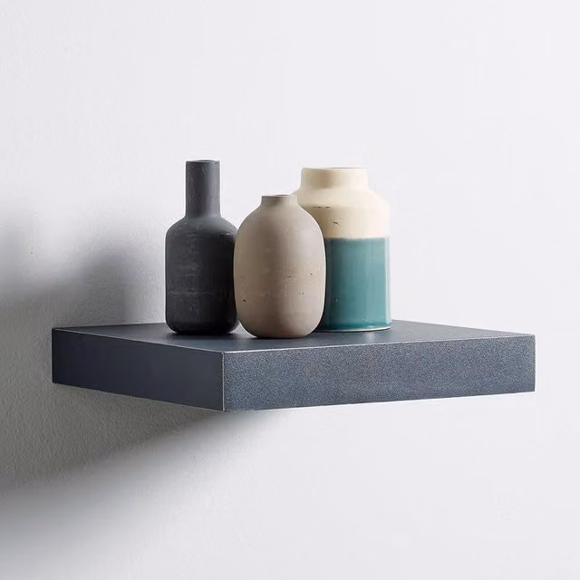 Home Source Grey Matt Minimalist Floating Wall Mounted Shelf, Width: 23.5 cm