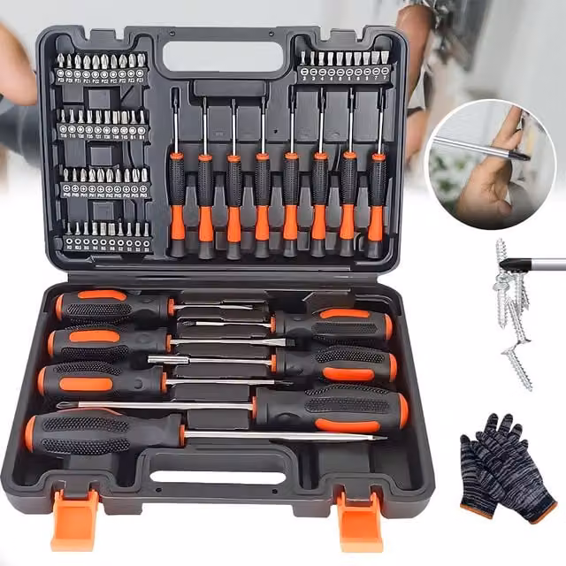 SPETLEK 66-Piece Heavy Duty Premium Magnetic Screwdriver Set with Cross-Head and Flat Heads in Black