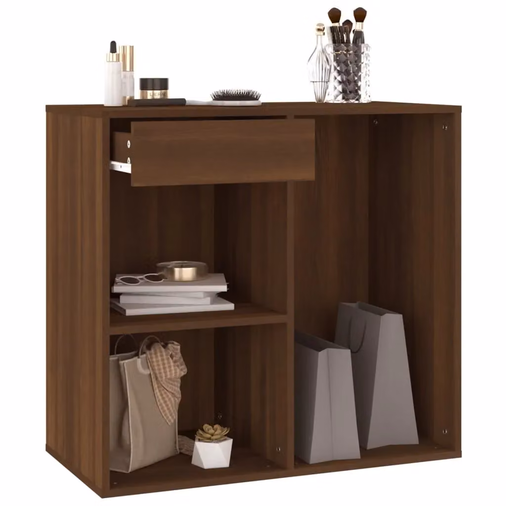 Berkfield Home Modern Brown Oak Cosmetic Cabinet, W: 80 cm, D: 40 cm, H: 75 cm – 4