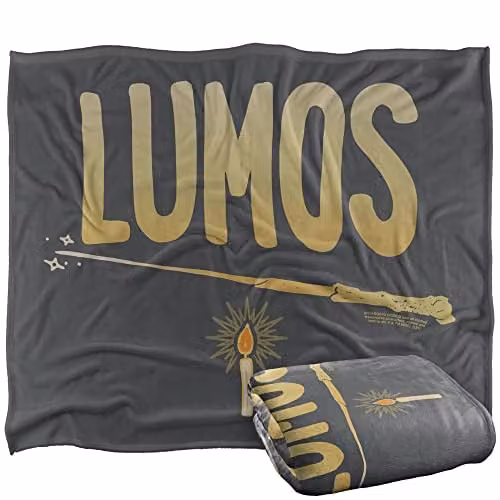 Warner Brothers Harry Potter The Light It Up Super Soft Fleece Throw Blanket, Multicolour, W/D/H: 152 x 127 cm