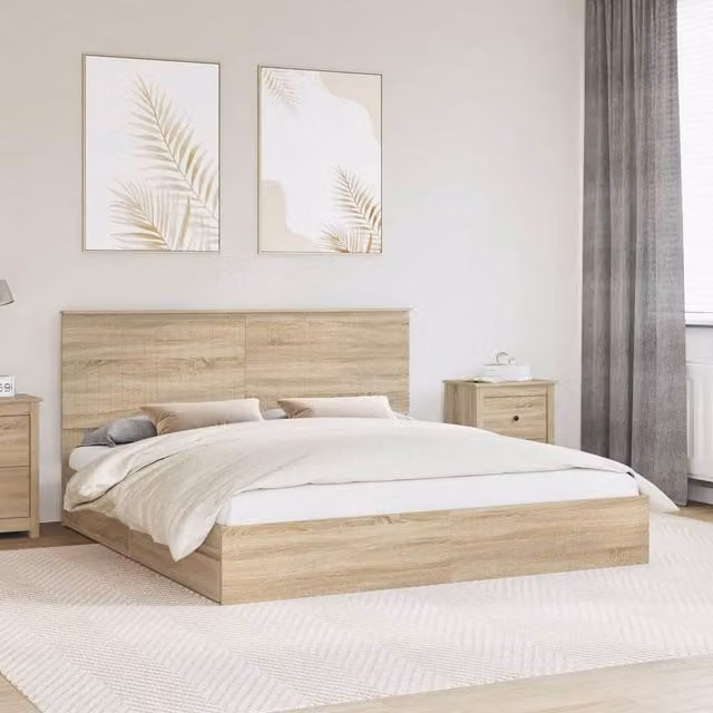 Berkfield Home Sonoma Oak Storage Bed with Drawers, Brown, W/D/H: 180 x 200 cm