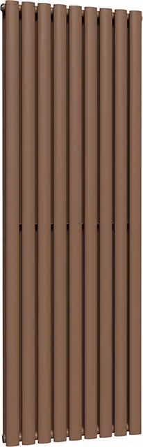 Lux Heat Oval Coloured Vertical Radiator in Brown, H 160 cm x W 54 cm