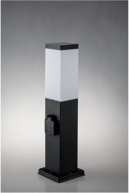 Netlighting Black Stainless Steel Outdoor Bollard IP44 with E27 Power Supply