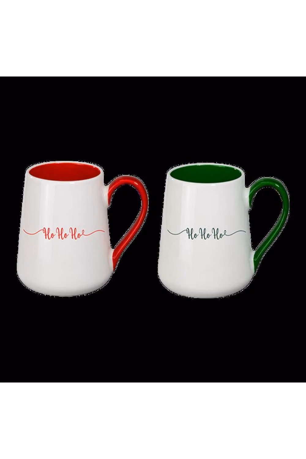 KDMD Christmas Ho Ho Ho Ceramic Mug Set of 2 in Assorted Red, White and Green – 2
