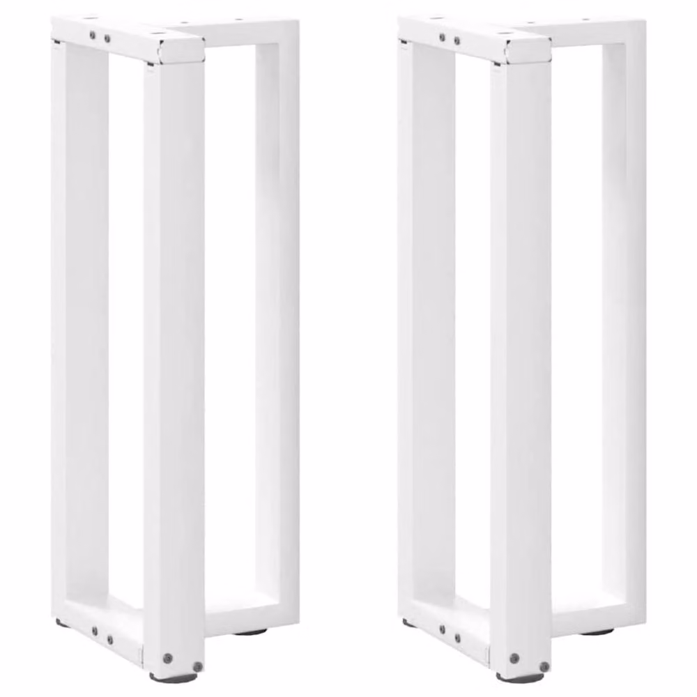 Berkfield Home T-Shaped Console Table Legs, 2 Piece White Steel Set, W/D/H: 25 x 28 x 72.5 cm