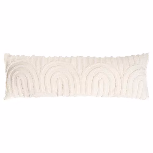 OHS Tufted Arches Bolster Pillow for Maternity Support and Side Sleepers, Cream/Beige, W: 135 cm, D: 45 cm – 3