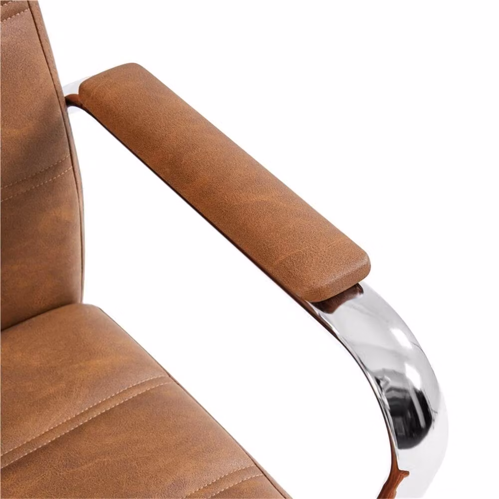 Kelvenix Retro Brown Synthetic Leather Executive Home Office Swivel Chair – 3