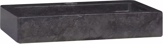Berkfield Black Marble Countertop Home Sink, W: 38 cm, D: 24 cm, H: 6.5 cm – 1