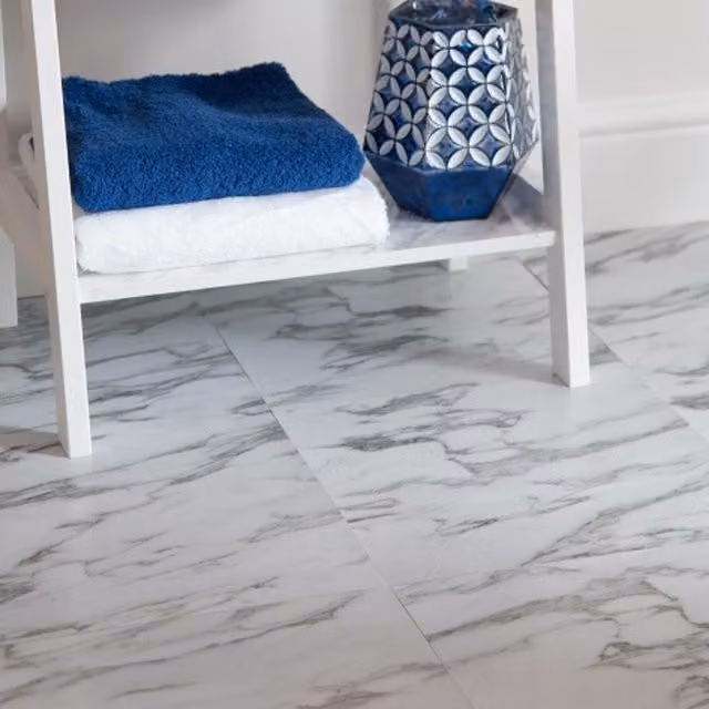 d-c-fix Marble Grey Self-adhesive Vinyl Floor Tiles, Stone Look, W/D: 30.48 x 30.48 cm
