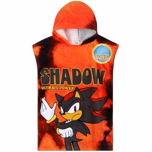Get Trend Sonic the Hedgehog Hooded Cotton Bath Towel Poncho in Red