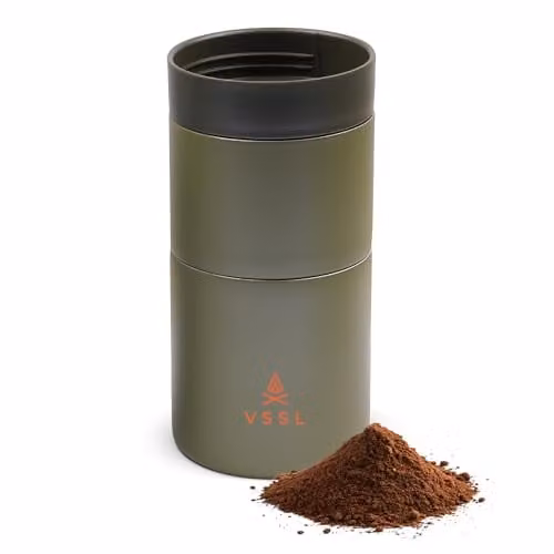 VSSL Nest Pour Over Coffee Set with 10 oz Double Walled Mug, Deep Moss Green