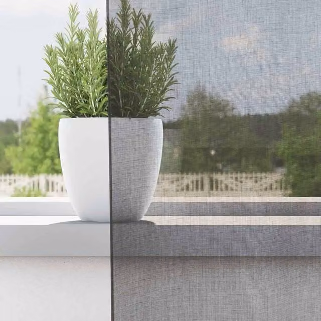 Berkfield Home Dark Grey Voile Fabric Curtains with Eyelets, 2 Pack, W: 140 cm x H: 140 cm – 1