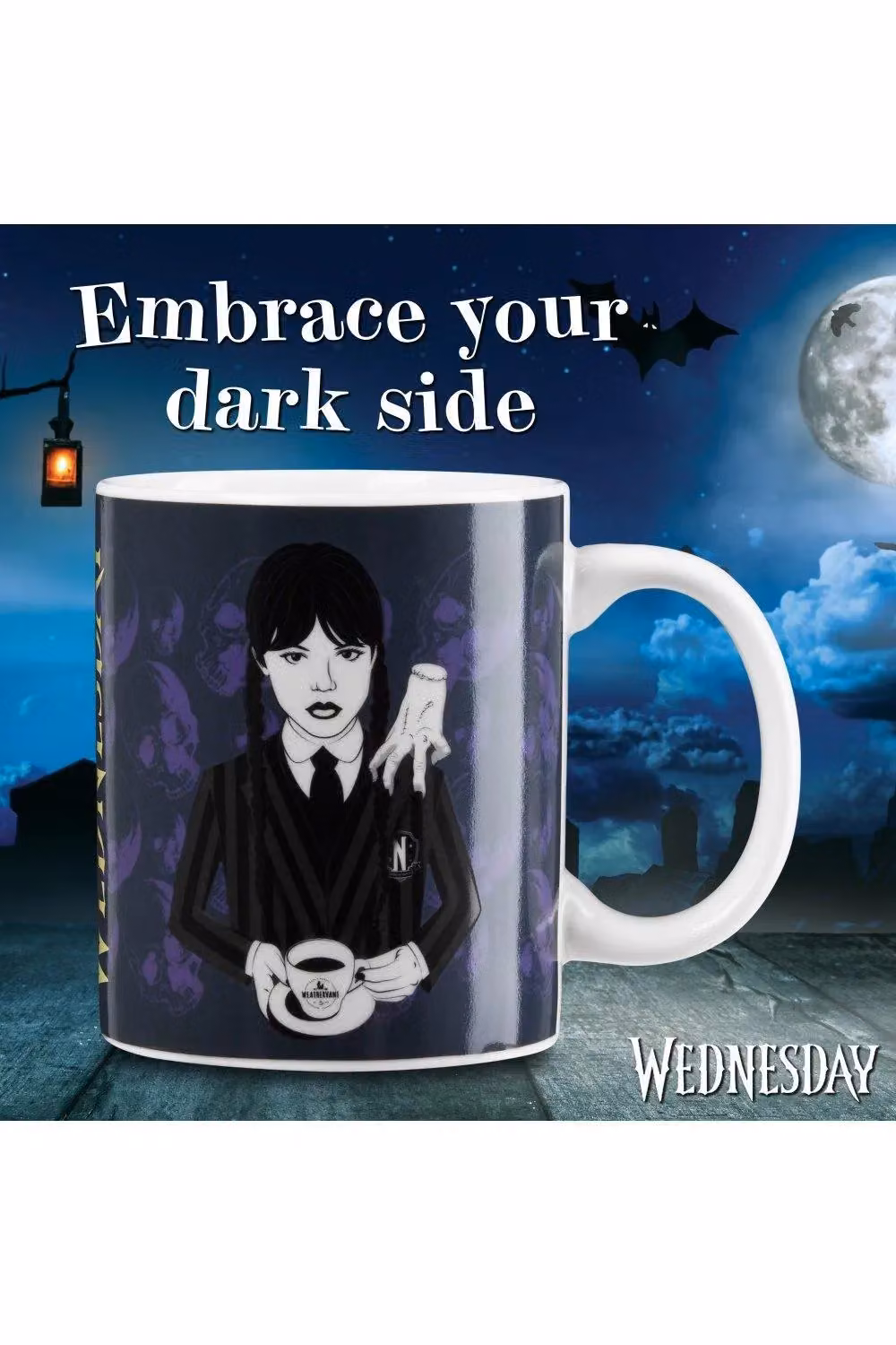 Wednesday Heat Changing Ceramic Mug in Multicolour and Black, 312ml – 8
