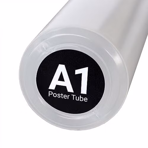 WestonBoxes Transparent Plastic Storage Tube for A1 Posters, Prints and Artwork, Diameter: 6.5 cm, Length: 62 cm – 2