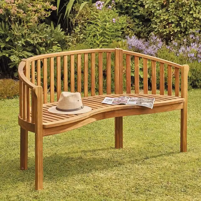 Garden Gear Classic Three-Seater Acacia Wood Garden Bench in Brown