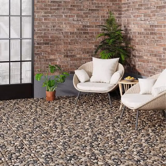 Lifeideas Set of 6 Natural Stone Click System Flooring in Multicolour and Brown