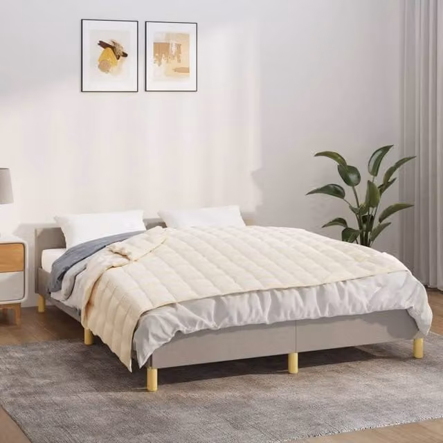 Berkfield Home Weighted Blanket in Beige, W: 150 cm x L: 200 cm, 7 kg – 1