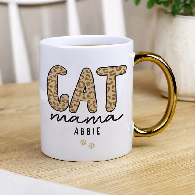 Personalised Memento Company Women's Personalised Cat Mama Ceramic Mug in White