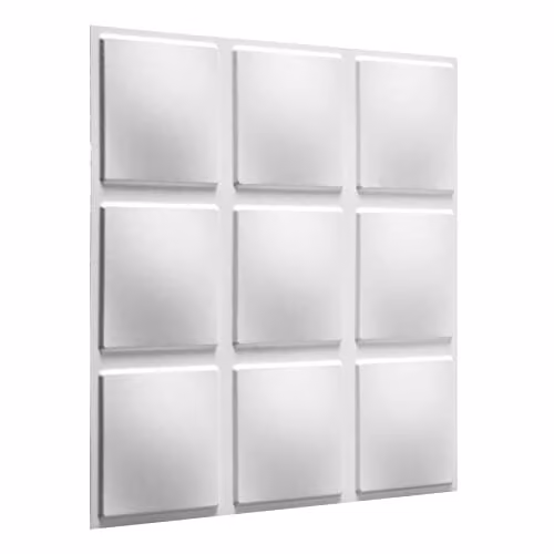 WALPLUS W3DP0007 Cubes 3D Wall Panel, White, Geometric Abstract Design