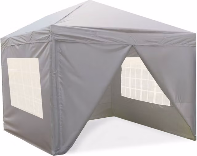 Jack Stonehouse Compact Portable Pop-Up Gazebo Outdoor Shelter, Light Grey, W 300 cm x D 300 cm x H 300 cm