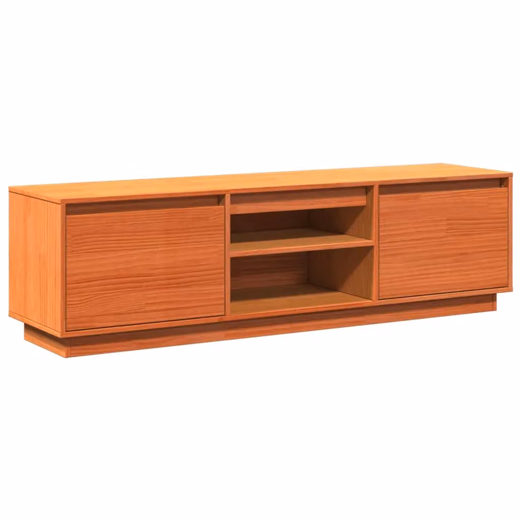 Berkfield Home Rustic Waxed Pine TV Cabinet, Brown, W/D/H: 140 x 35 x 40 cm – 2
