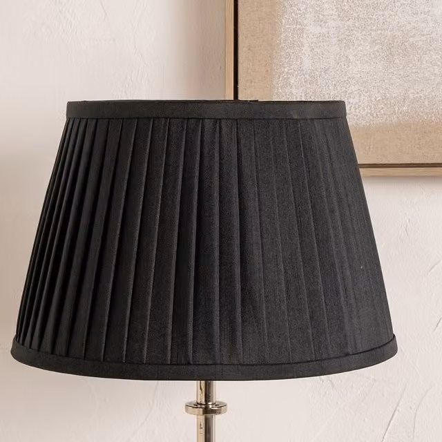 Pacific Lifestyle Modern Black Fabric Pleated Lampshade, Diameter: 30 cm