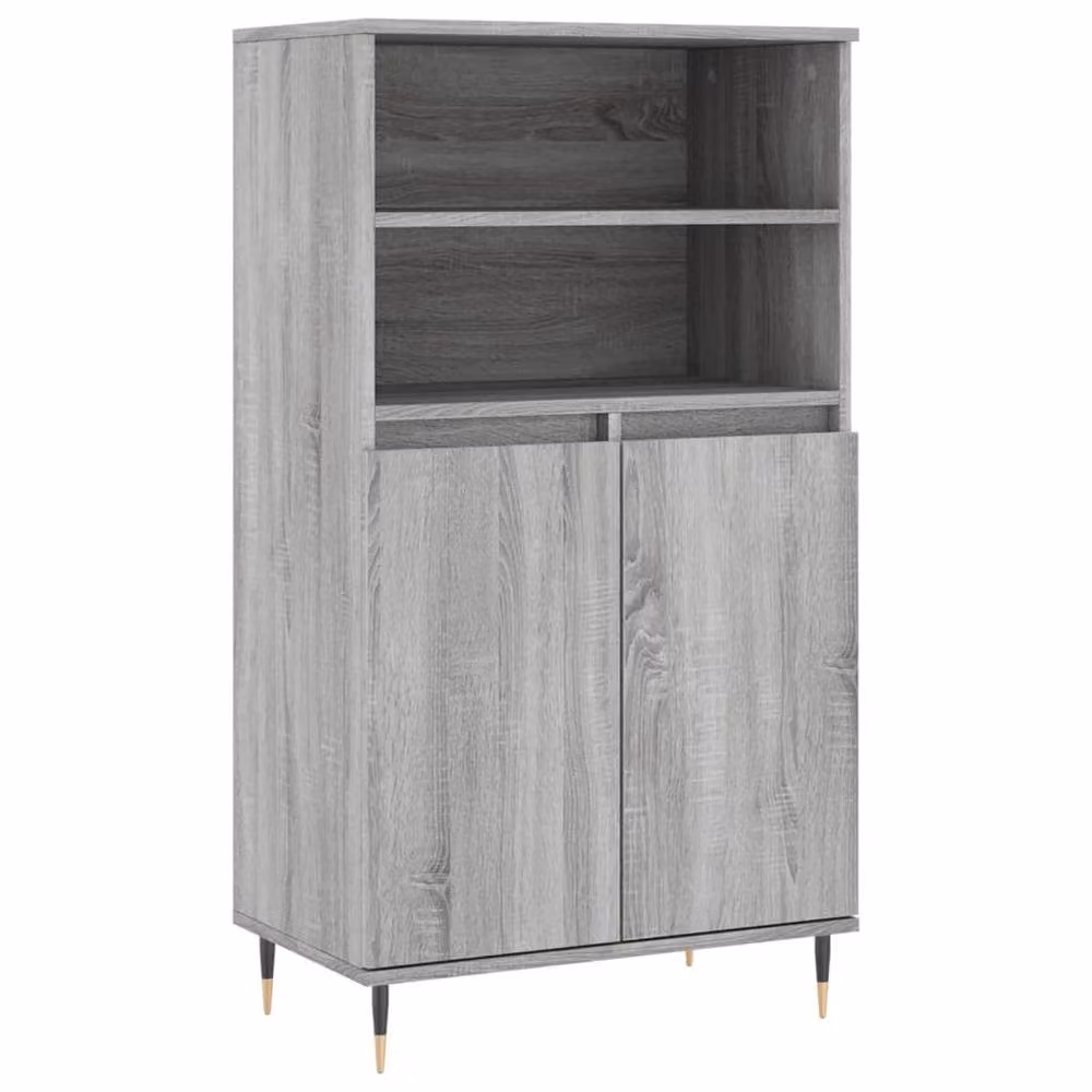 Berkfield Home Grey Sonoma Highboard in Engineered Wood W/D/H: 60 x 36 x 110 cm – 2