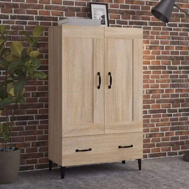 Berkfield Home Sonoma Oak Highboard in Brown, W/D/H: 70 x 31 x 115 cm