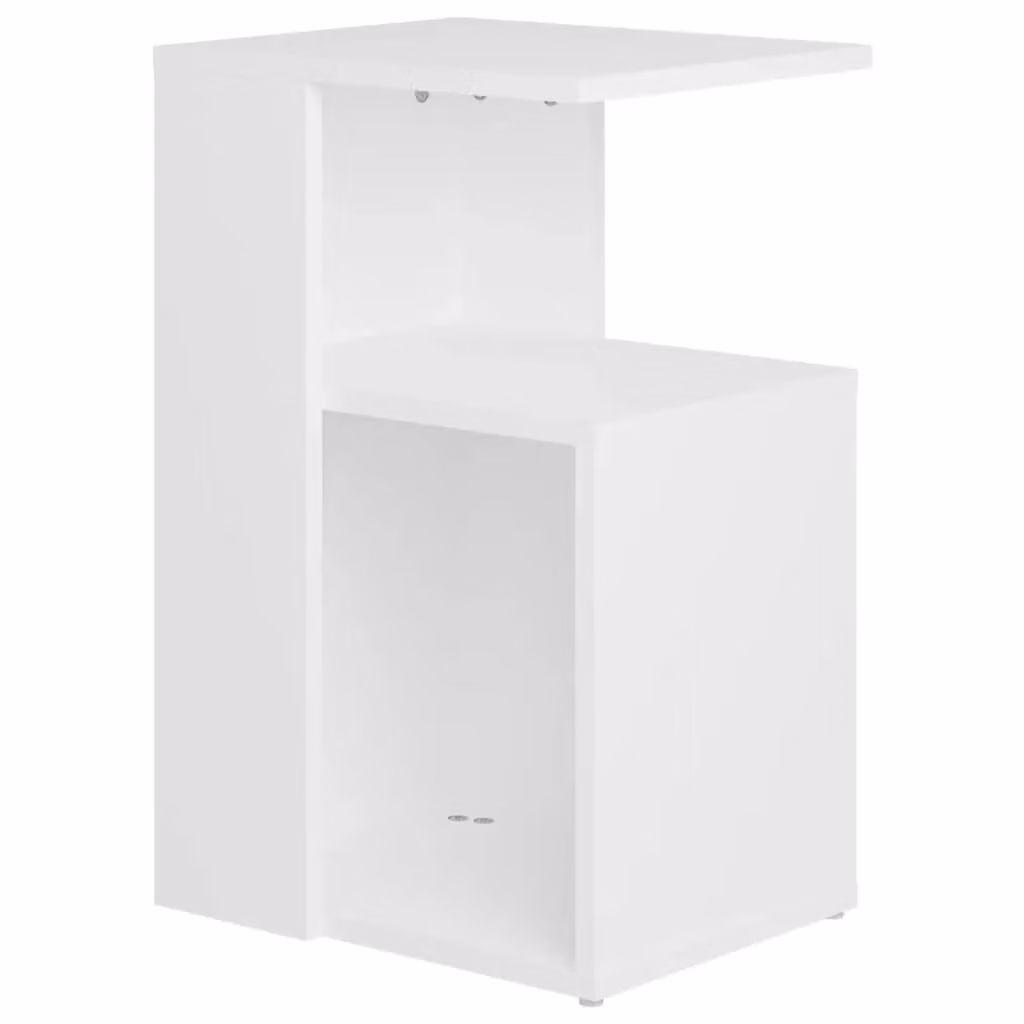 Berkfield Home White Modern Side Table in Engineered Wood W/D/H: 36 x 30 x 56 cm – 2